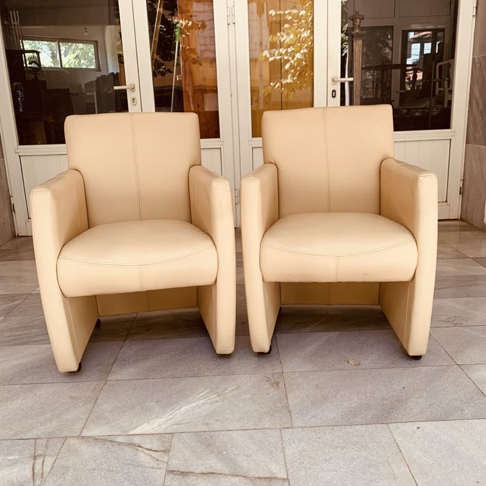 Комплект 2 кожени кресла от естествена кожа – модерен стил