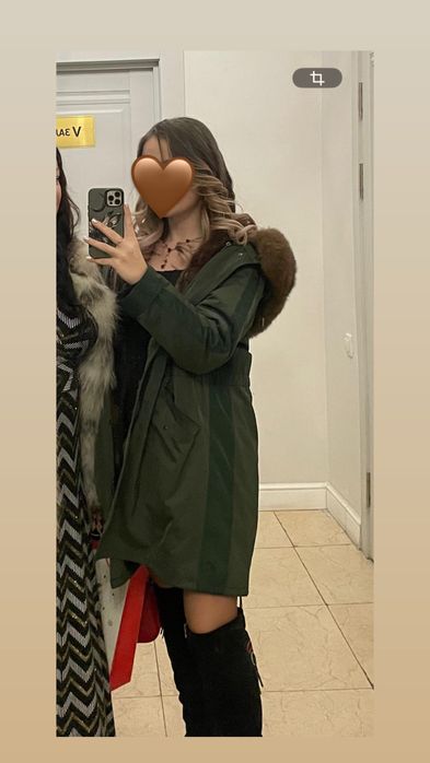 Парка в хорошем состоянии,цвет хаки