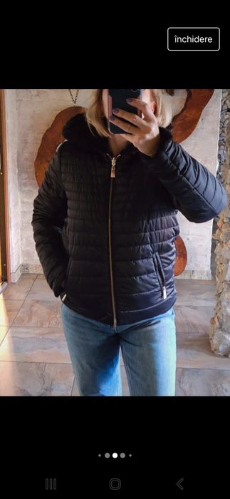 Geaca BSB  de iarna neagra cu 2 fețe..blană și fiș