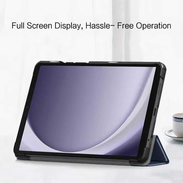 Samsung Galaxy Tab A11 - Кожен смарт калъф за таблет черен