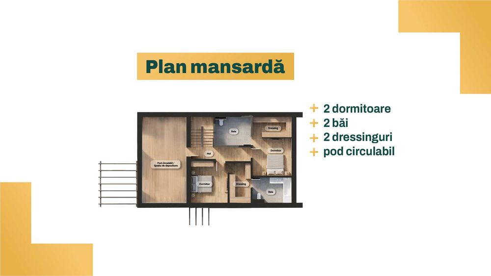 Sunny Home+. Case parter cu posibilitate de extindere Parter+Mansarda.
