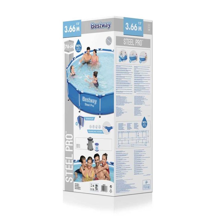 Басейн с конструкция и ел.помпа BESTWAY - ( 3.96 х 0.84 м. ), 5612 Е