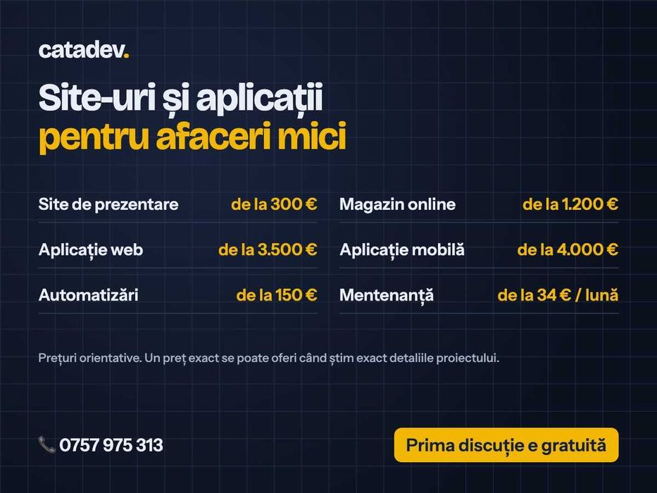 Site-uri de prezentare și magazine online pentru afaceri mici