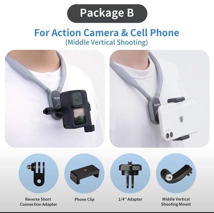 Telesin магнитное крепление на шею для экш камер и телефона.