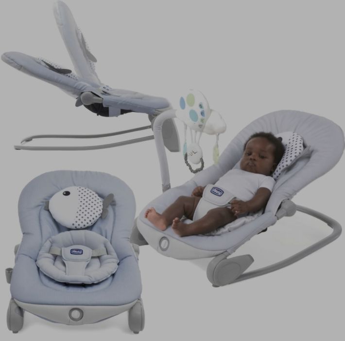 Balansoar Muzical Chicco cu Vibratii si Luminite Balloon, 0 luni+, Alb