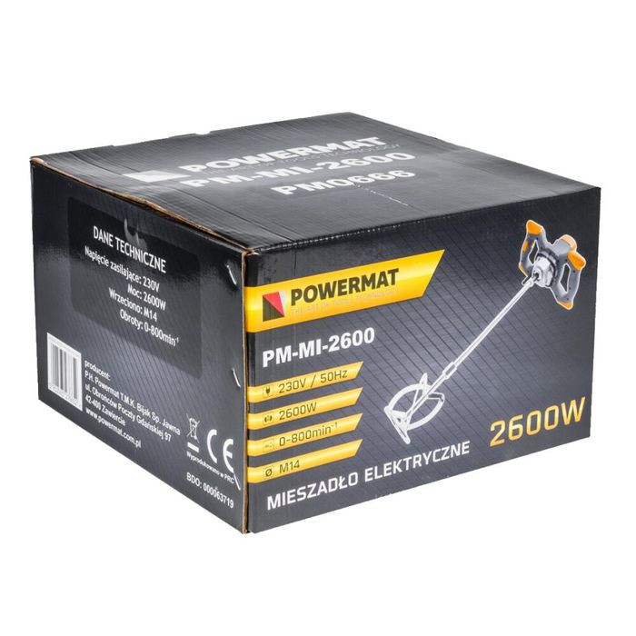 Malaxor vopsea, amestecator mortar, tencuiala 2600 W cu 2 melci,
