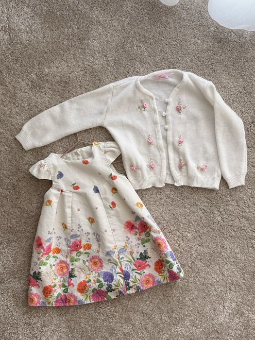 Rochiță + cardigan – set 3-6 luni