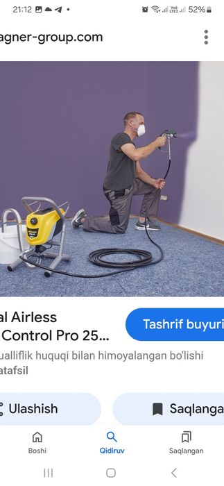 Malyar Wagner apparatda emulsa sepish tez va sifatli