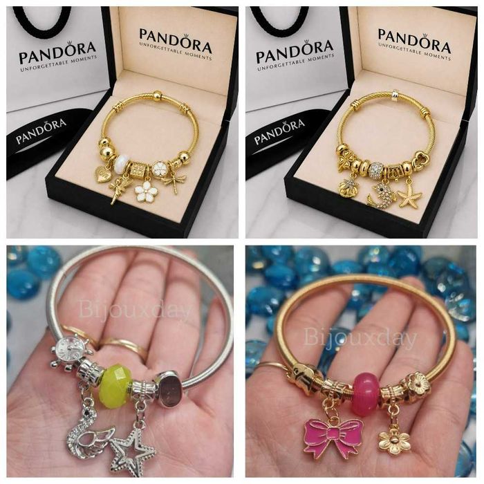 Гривни Pandora Pink Angel Key, Butterfly Gold, Blue Handmade,  Black Moon Gold, Purple Moon