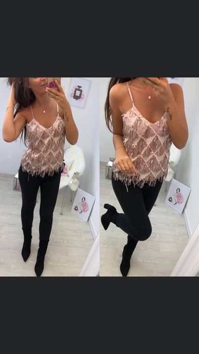 Топ с ресни и пайети S