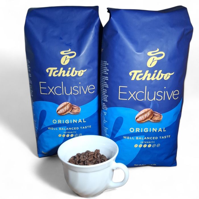 Pachet 2Kg Cafea Boabe Tchibo Exclusive  Original - Stoc proaspat