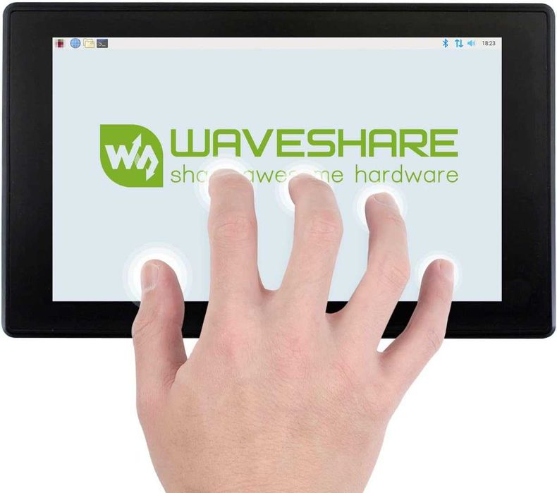 Display Waveshare 7 inch IPS Ecran Tactil Capacitiv 1024x600 Sticla 6H HDMI Audio Monitor Portabil Raspberry Pi Jetson Windows Carcasa Produs Nou