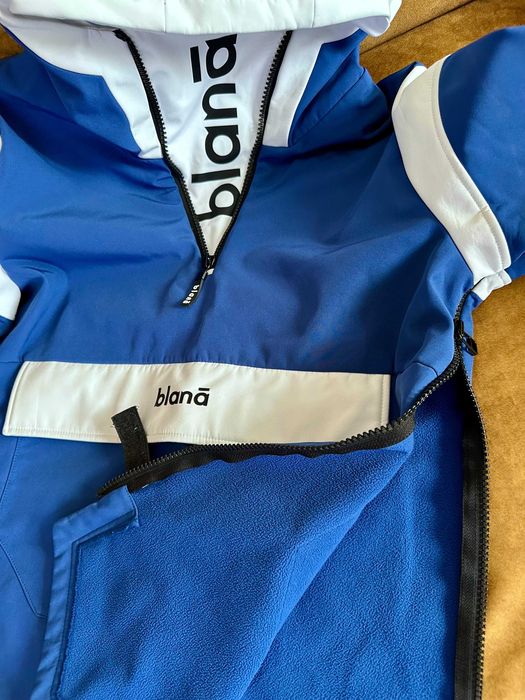 Geacă snowboard Blană – Bărbați, 2XS, culoare albastru-alb