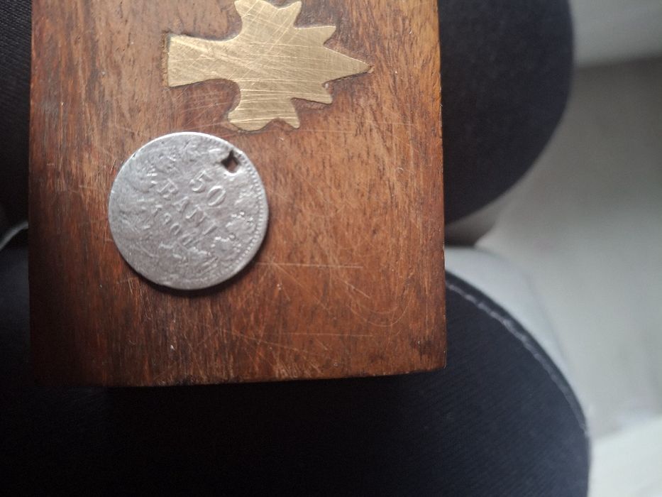 Moneda argint 50 bani 1900,folosita ca pandantiv