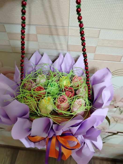 Букет из мыльных цветов