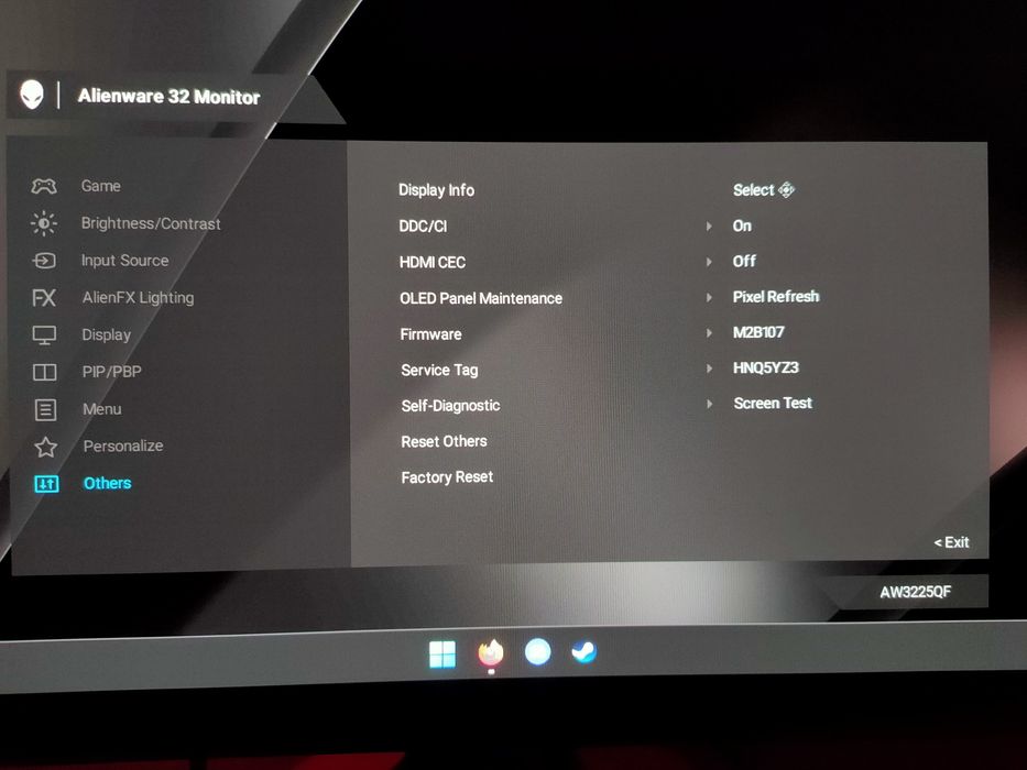 Monitor Gaming QD-OLED Alienware AW3225QF 31.5" 4K 240Hz 0.03 ms