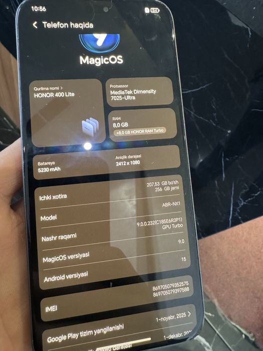 Honor 400 lite 8/256  srochno sotiladi