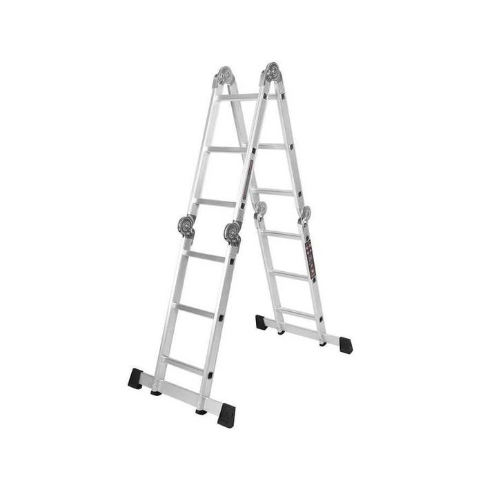 Scara aluminiu, cu platforma, articulata, 4 x 3 trepte, inaltime 3.39 m, 150 kg