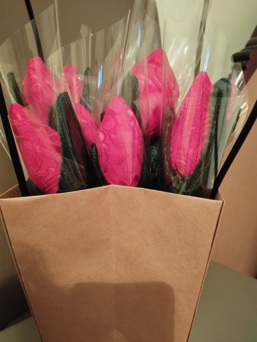 Тюльпаны из ткани