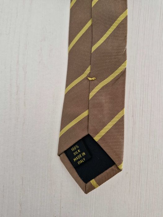 Cravata Louis Vuitton, kaki cu galben, 100% matase