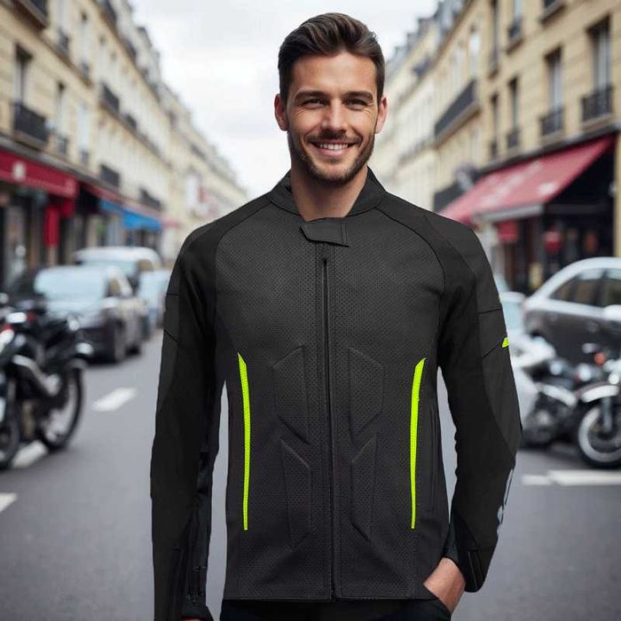 Geacă Moto Sport PES din Piele Perforată cu Protecții CE Level 2