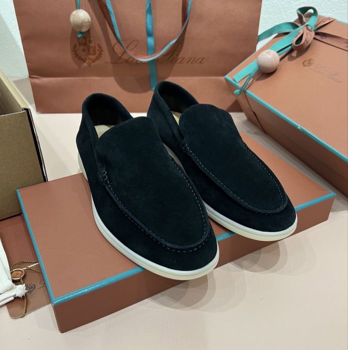 Mocasini Loro Piana marime 47 (30.5cm) , Piele Intoarsa, Negru