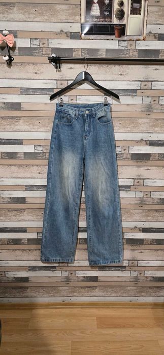 Дамски дънки с висока талия М-(х-648)