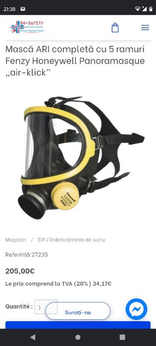 Mască facială pentru zone industriale de înaltă calitate. Nouă