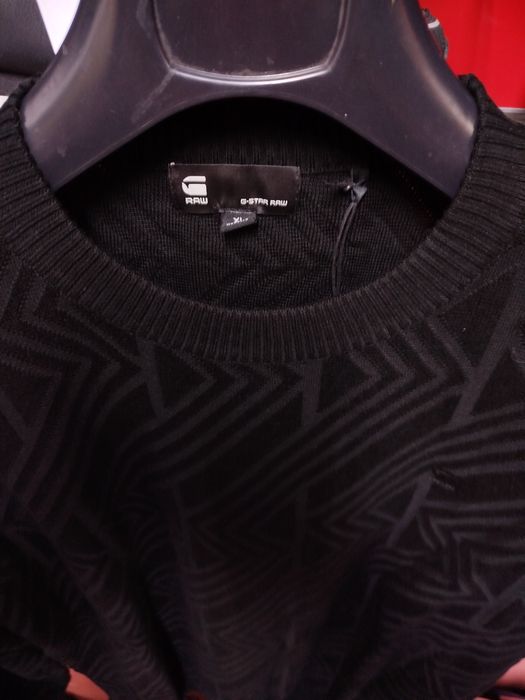 Оригинален пуловер G-Star Raw Zig-Zag XL нов мъжки черен блуза