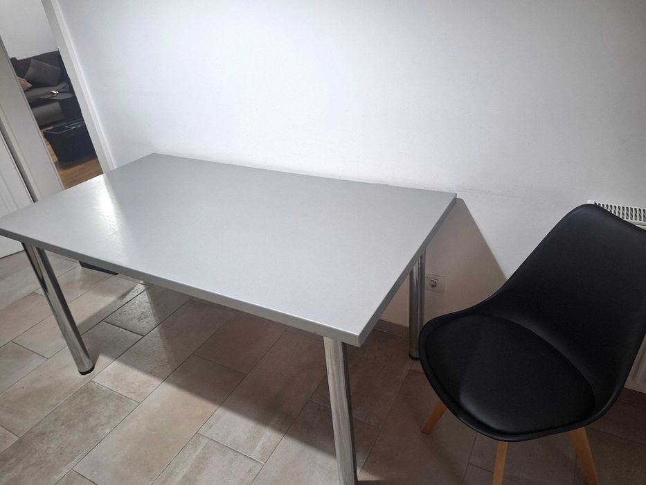 Masa mare salon bucatarie 150 x 80 picioare cromate profesionala