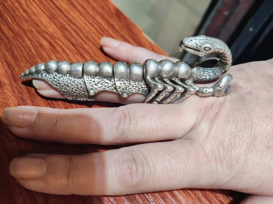 Inel 'Full Finger Armour ' argint masiv 925 , unicat