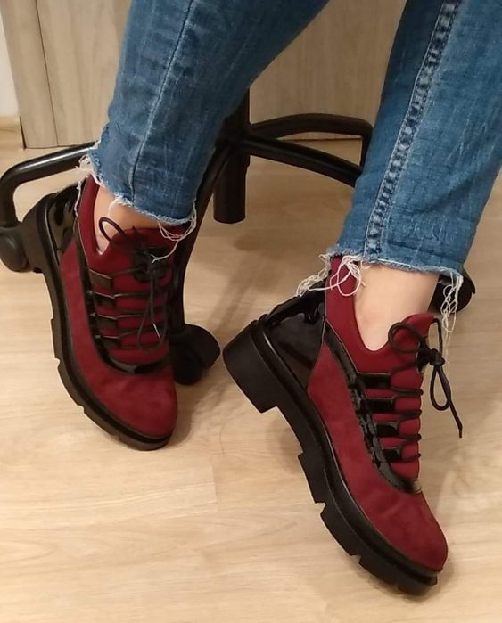 Ghete Dama Casual Browlie Bordo