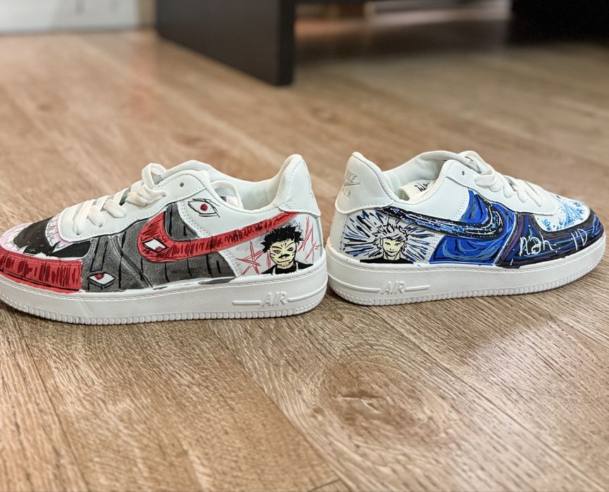 Кастом кроссовки с ручной росписью. Уникальная пара.