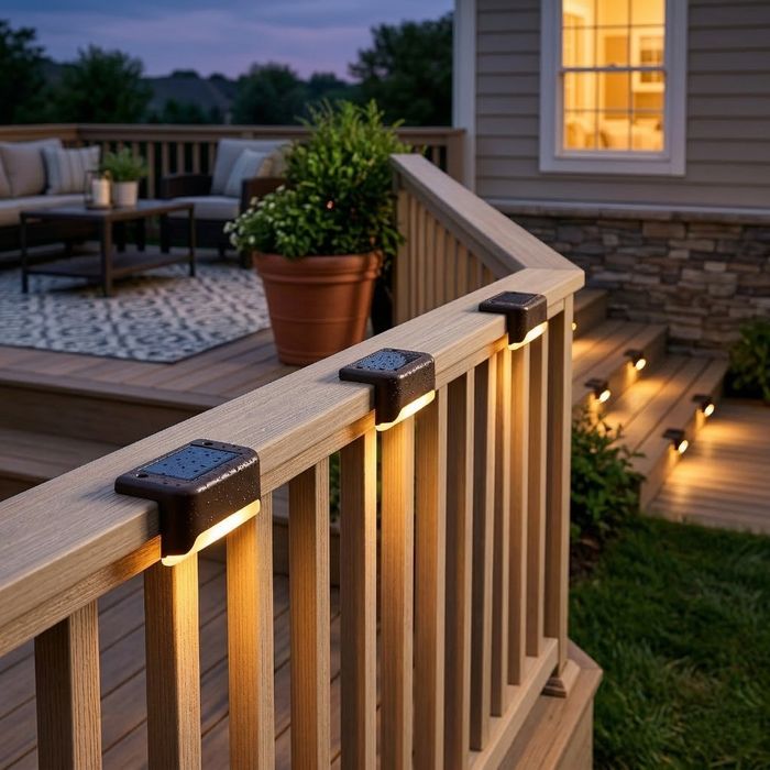 Комплект от 4 броя соларни LED лампи за стълби и огради – Водоустойчив