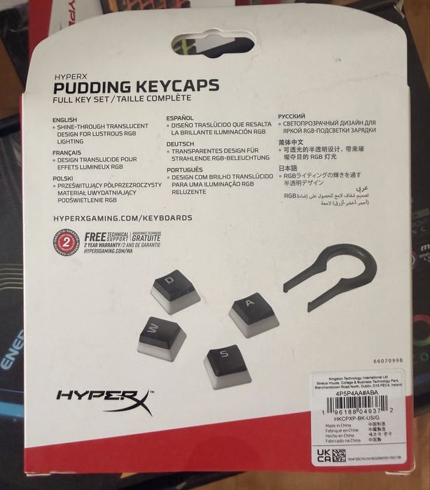 Set Keycaps HyperX Pudding - Double Shot PBT - Layout US