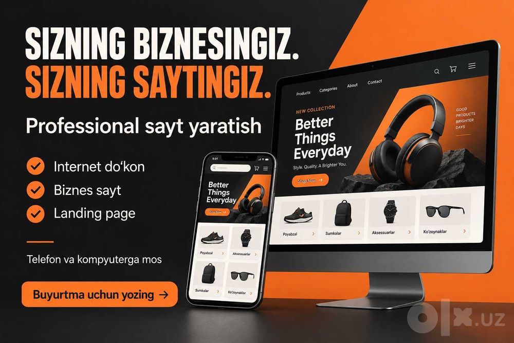 Sayt yaratish — internet do‘kon, biznes sayt va landing page