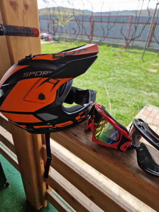 Cască Full-Face Enduro Mărimea S +2 Perechi De Ochelari