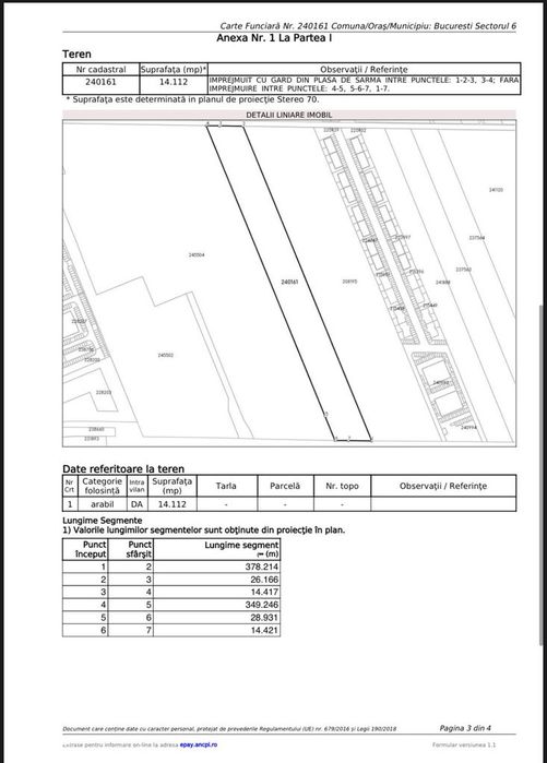 Teren Bucuresti, Prelungirea Ghencea 14122 mp cu deschidere 40 m