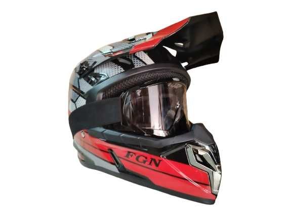 Каска Крос Мотор/Скутер/Бъги/Вело/АТВ с очила