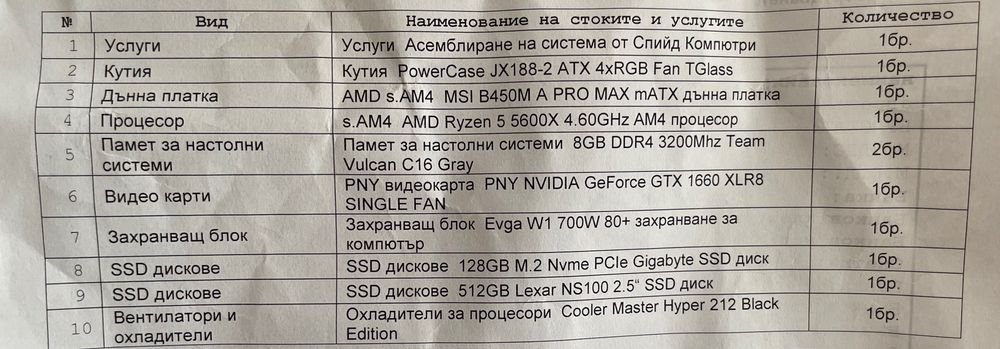 Компютър ryzen5600x gtx1660 2x8dd4 3200mhz
