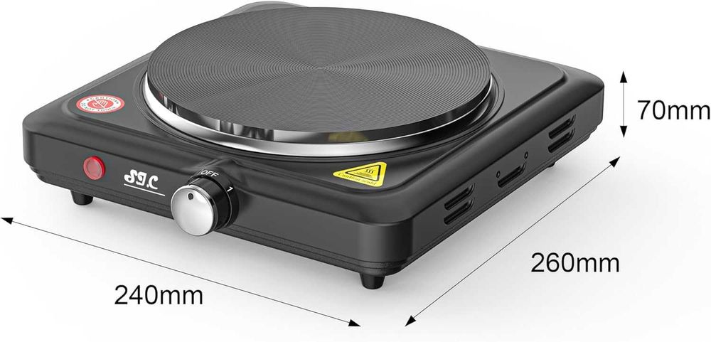 Преносим електрически котлон SIC, една плоча, чугун, 1500W