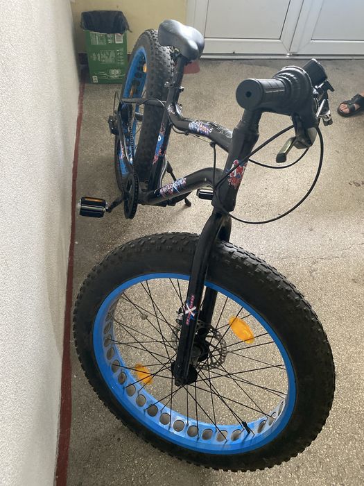Bicicletă Monster Rider Fat Bike, Roti 20 inch, varianta cu jante albastre