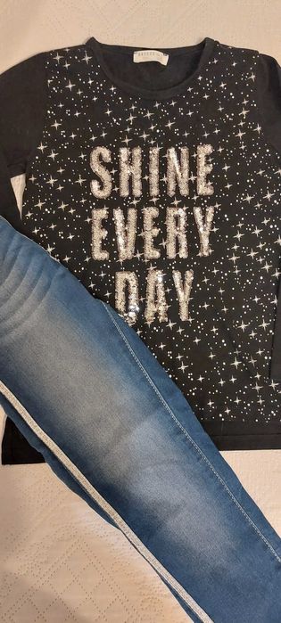 Комплект за момиченце дънки и блузка