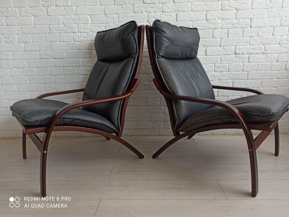 Две кожени кресла Mid - Century Modern Morgens Hansen ПРОМОЦИЯ