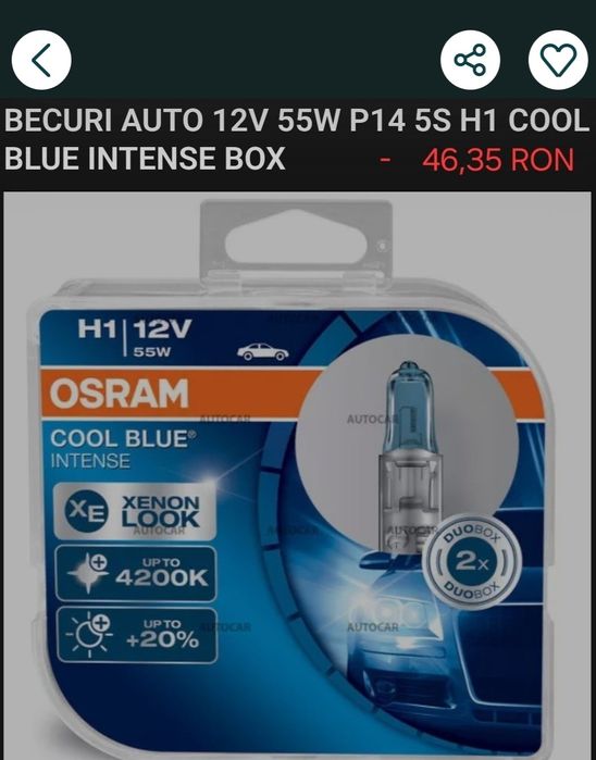 Donez  Becuri auto  H1 12V 55W Cool