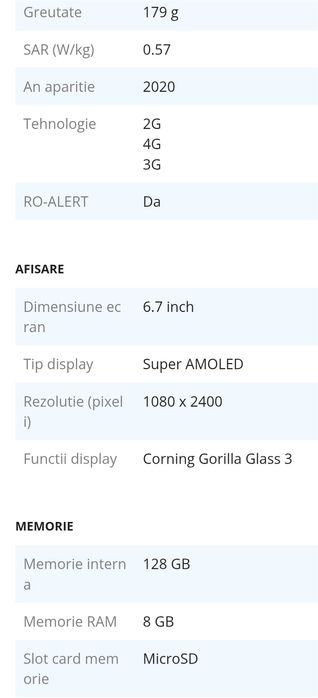 Telefon SAMSUMG A71 , 128 MEM.