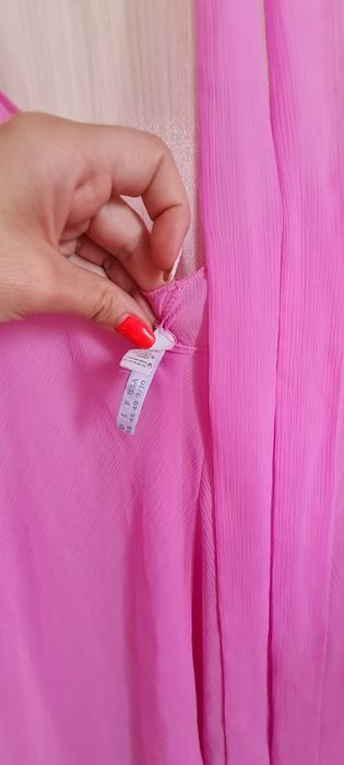 MAGISTRAL плажен розов комплект от рокля и топ/ туника с камъни