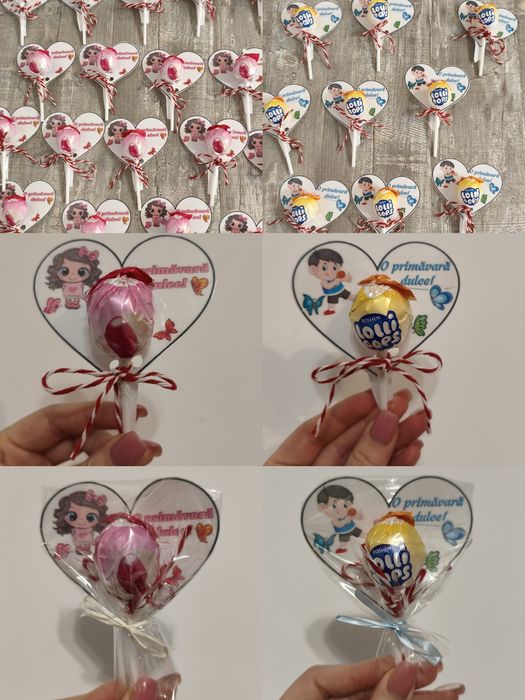 Mărțișoare dulci pentru copii/ fetițe/ băieți/ martie / colorate