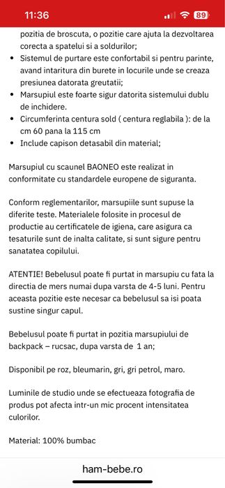 Marsupui ergonomic cu scaunel