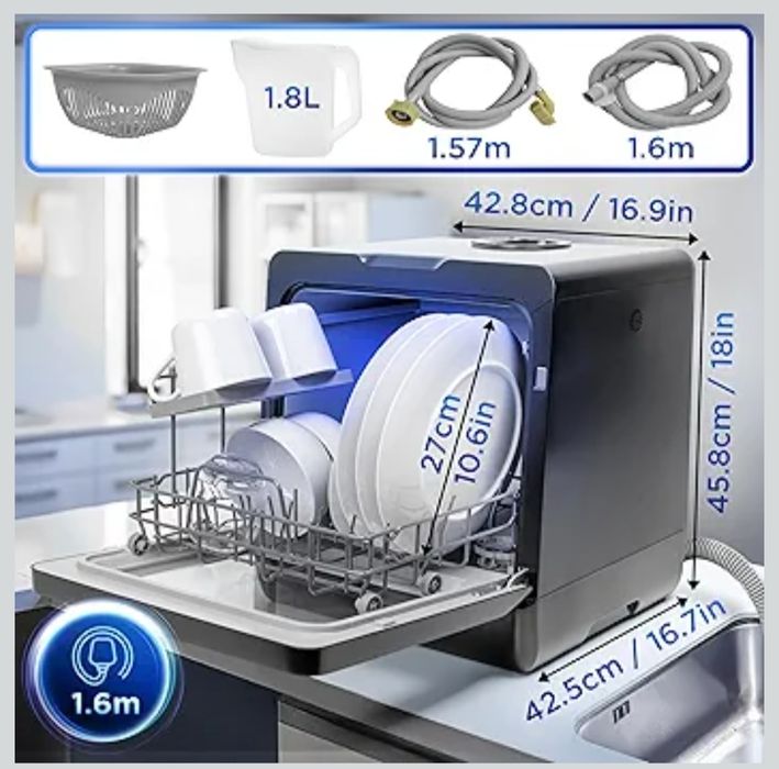 Duronic DW5 BK Съдомиялна, с 6 програми. Компактен дизайн.